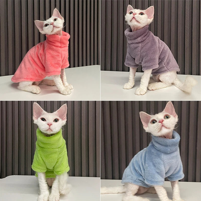 Rollkragenkatzenpullover – weicher Winterpullover für haarlose Katzen, Maine-Coon & Chihuahua™