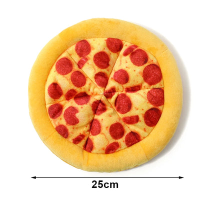 Plush dog toy – doughnut & pizza shape squeaky chew for small & large dogs™