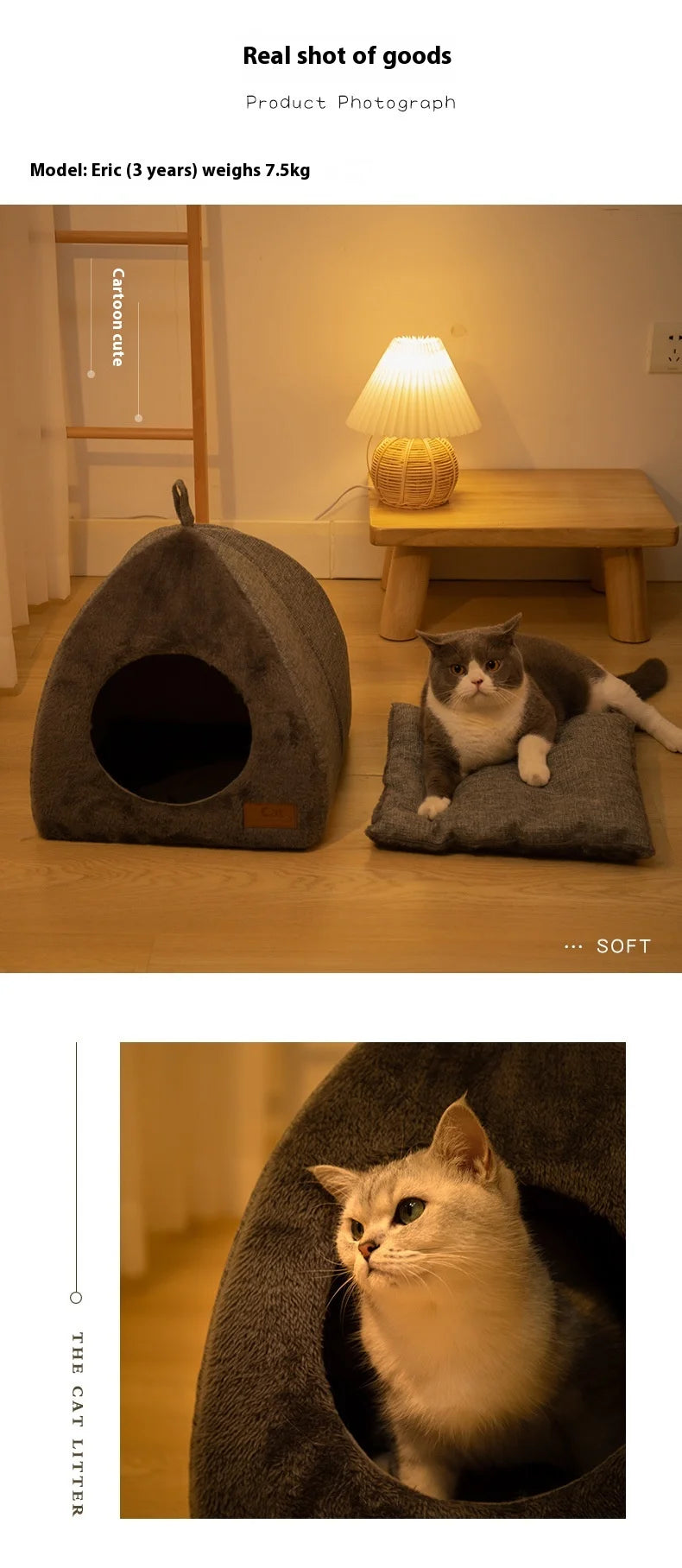 Luxurious Velvet Triangle Cat House™