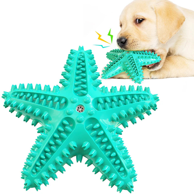 Dog toys – starfish-shaped squeaky chew for training & dental care, ideal for large dogs™