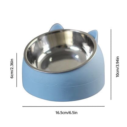 Tilted Stainless Steel Cat Bowl - Cute & Functional Feeder™