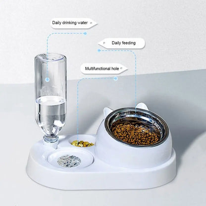 Cat bowl & water dispenser – automatic food container with waterer for pets™