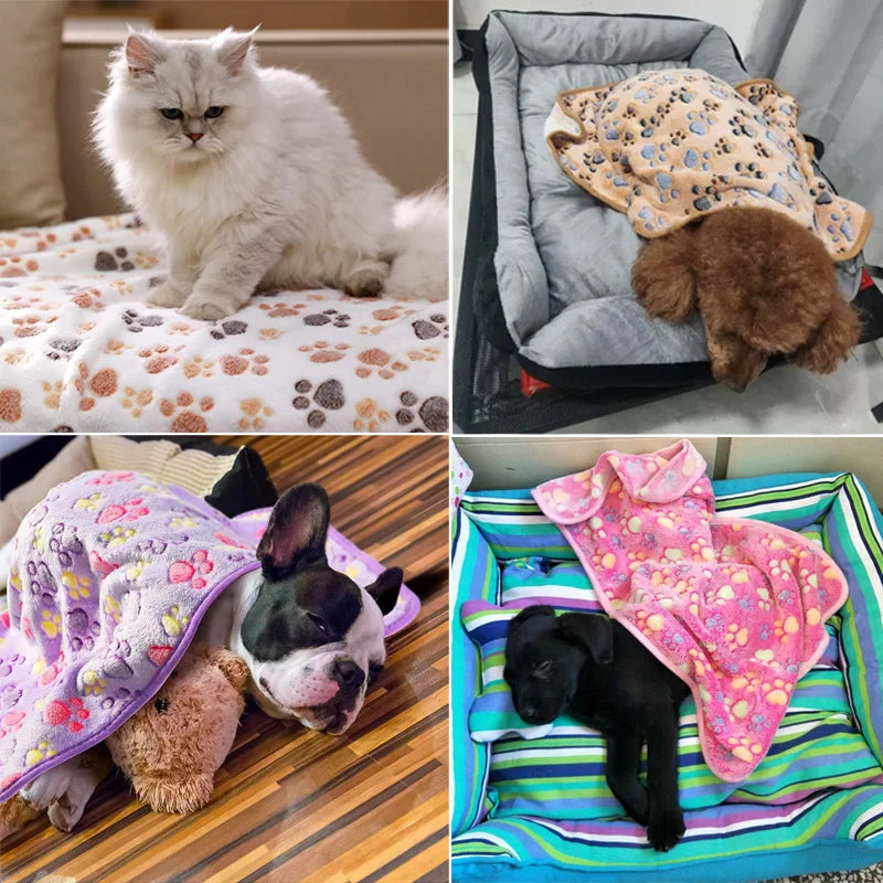 Soft pet blanket – cute paws/elephant pattern, warm & comfy for cats & dogs™