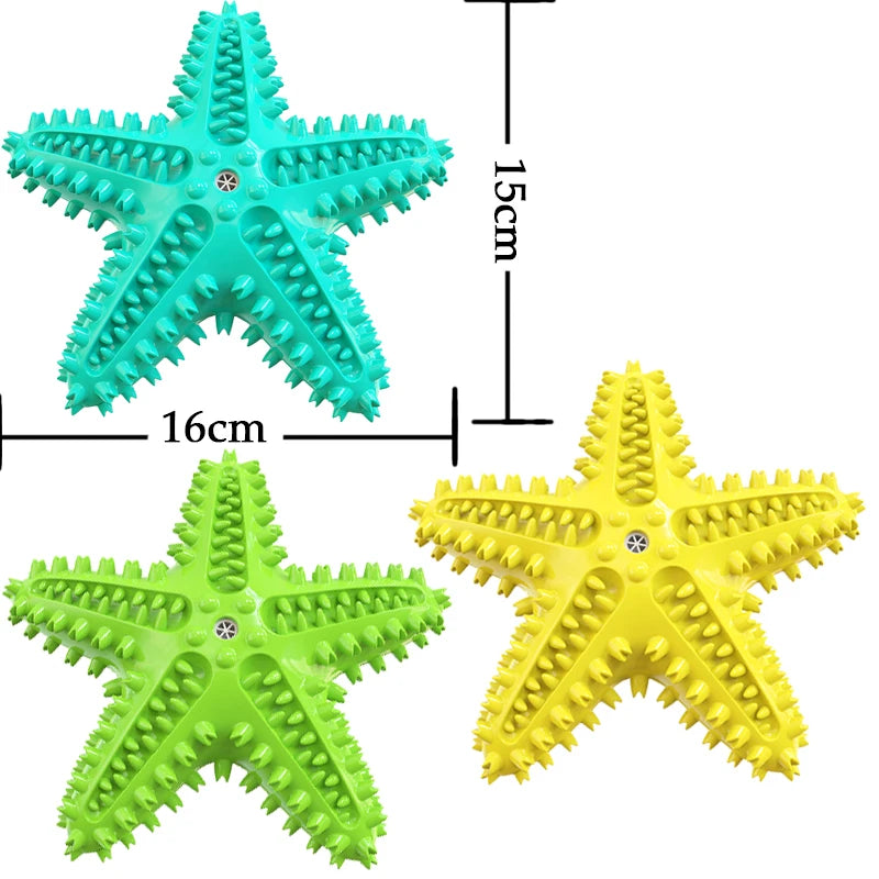 Dog toys – starfish-shaped squeaky chew for training & dental care, ideal for large dogs™