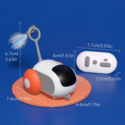 Interactive Remote Control Cat Sports Car Toy with Feathers & Mice™