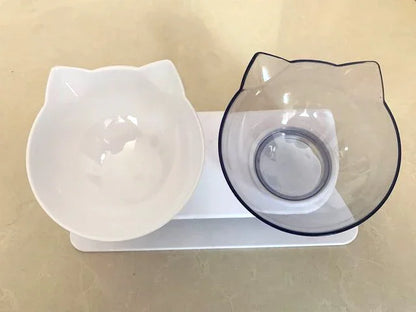 Non-Slip Double Pet Bowl with Stand - Ideal for Cats™