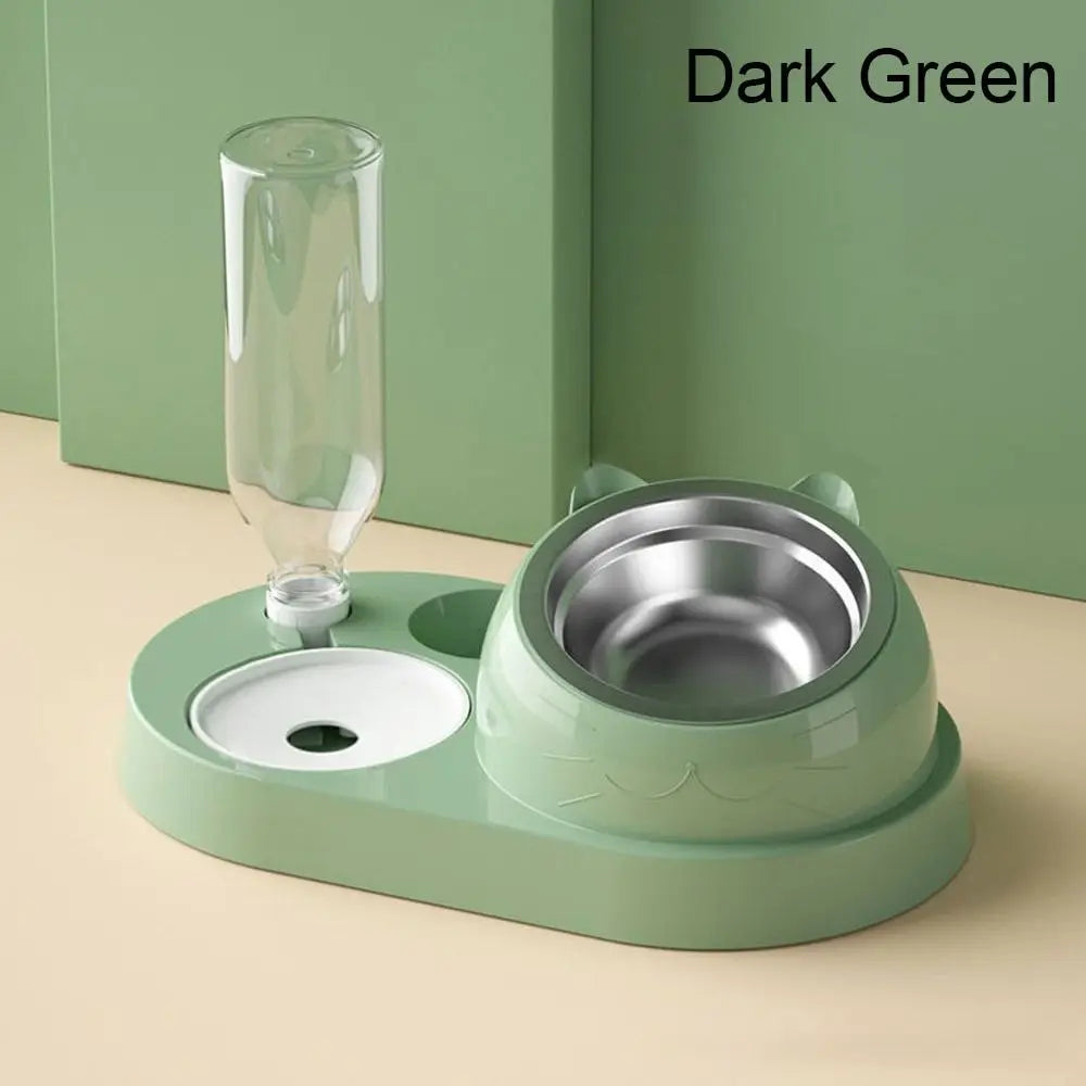 Cat bowl & water dispenser – automatic food container with waterer for pets™