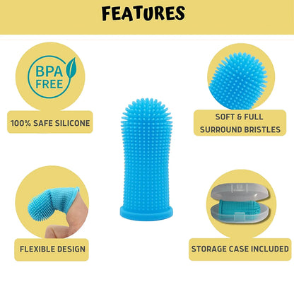 Soft silicone pet toothbrush – finger brush for teeth cleaning & bad breath care in dogs & cats™