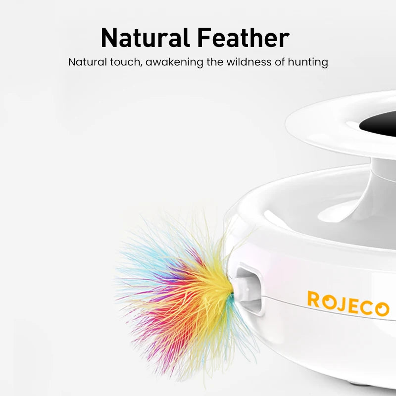 ROJECO 2-in-1 smart cat toy set – automatic feather & fun ball with 5 modes™