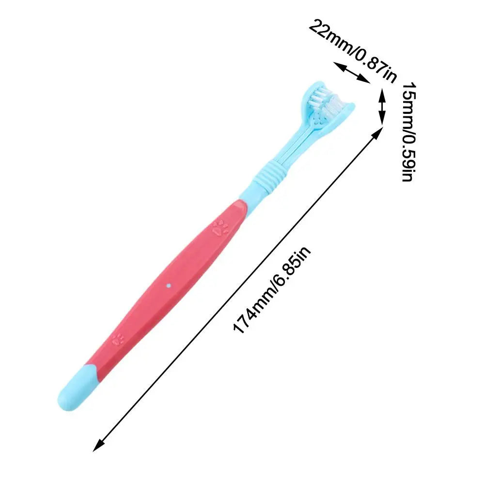 Three-sided pet toothbrush – multi-head brush for dogs & cats, oral care tool™