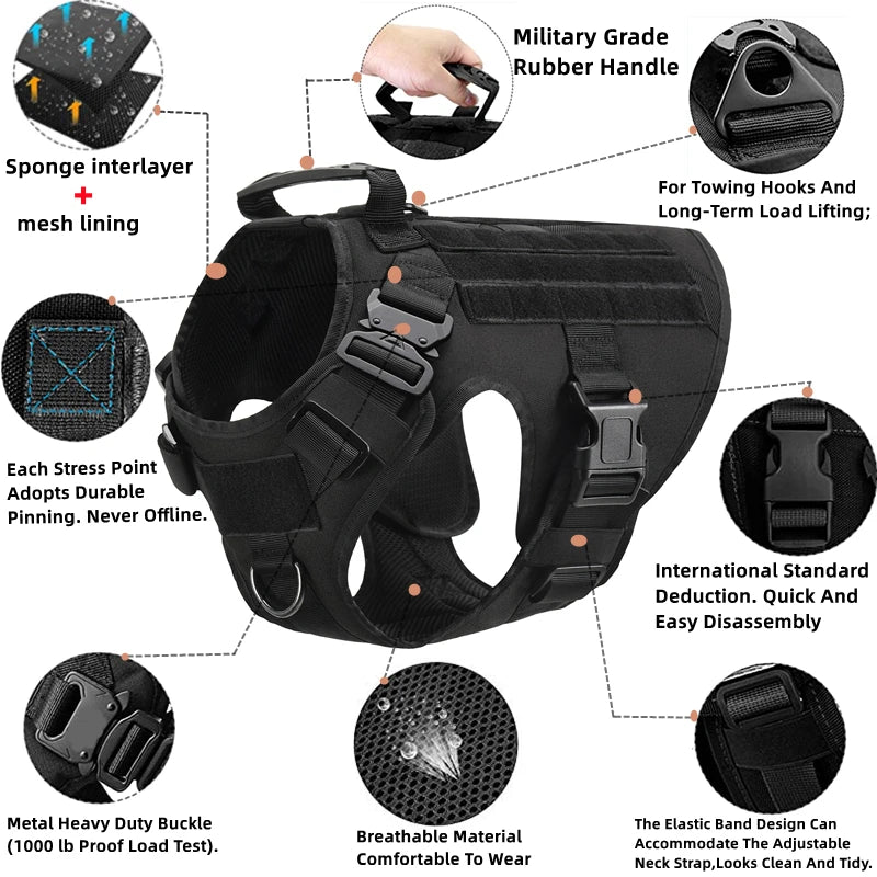 K9 tactical dog harness – military vest & leash set for german shepherds™