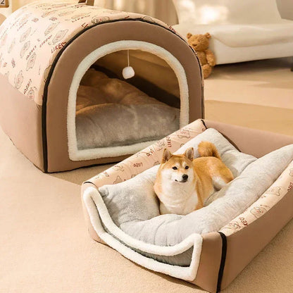 Großer Hundekäfig – warme Winterhausmatte, abnehmbares waschbares Bett für mittelgroße und große Hunde™