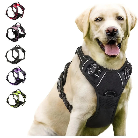 No pull dog harness – front clip, heavy duty reflective with control handle for large dogs™