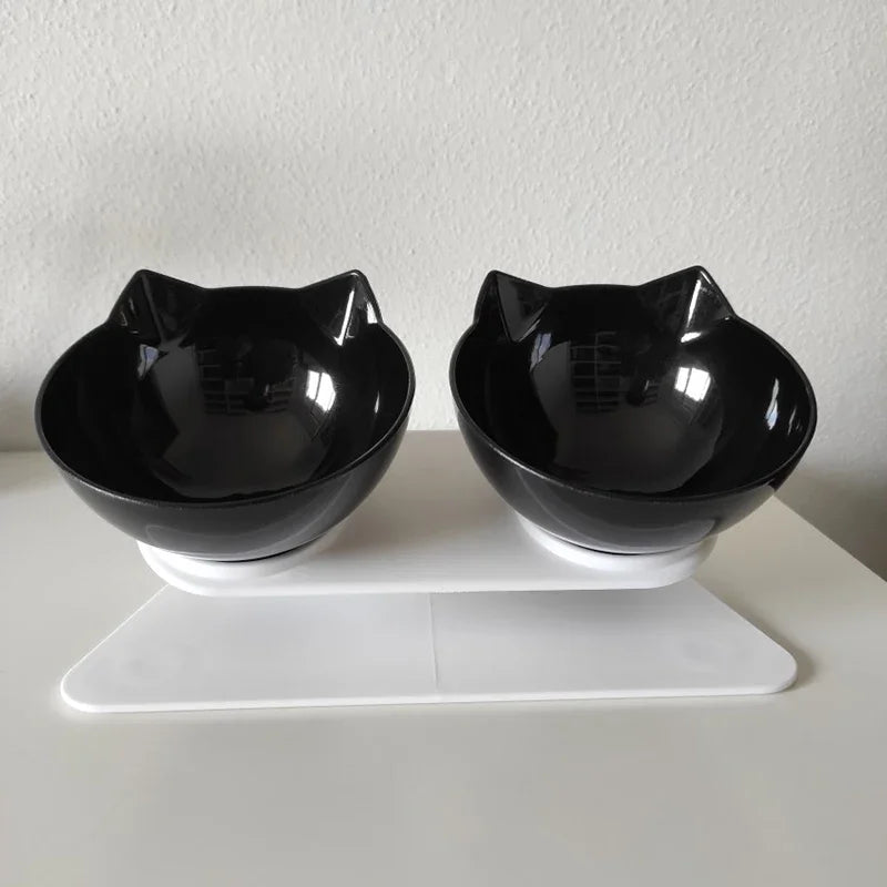 Non-Slip Double Pet Bowl with Stand - Ideal for Cats™