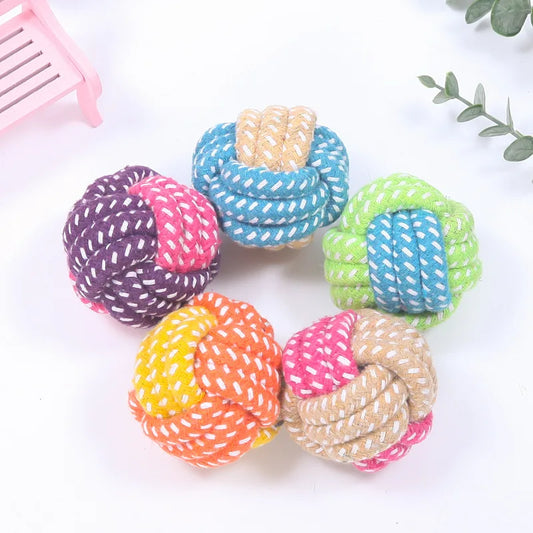 Interactive cotton rope dog toys – mini chew ball & toothbrush for small & large dogs™