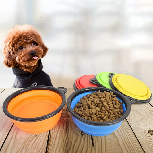 Large Collapsible Silicone Dog Bowl – 350/1000ml Portable Travel Feeder Dish for Pets™