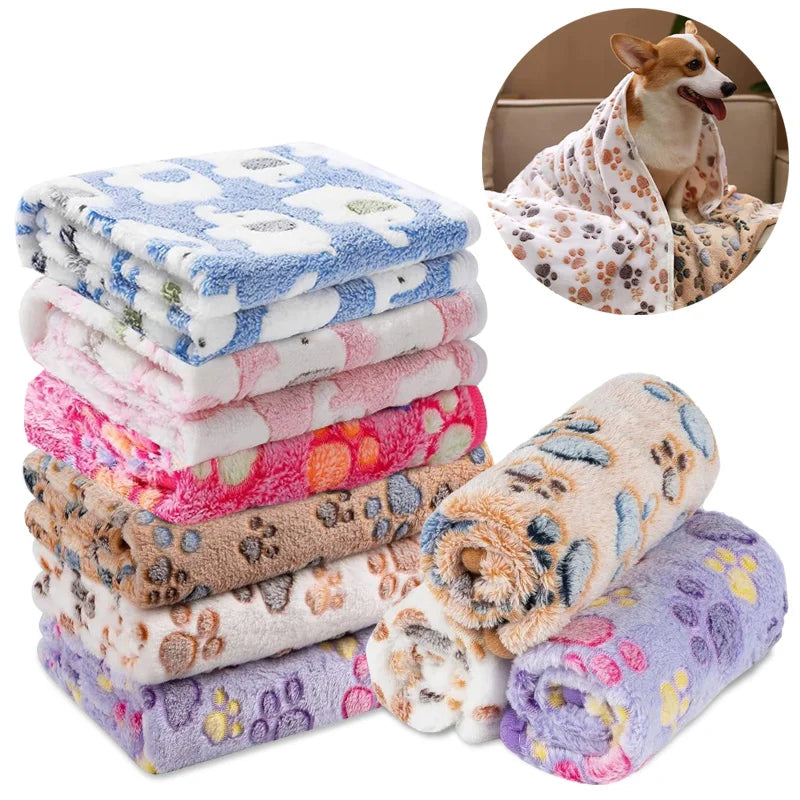 Soft pet blanket – cute paws/elephant pattern, warm & comfy for cats & dogs™