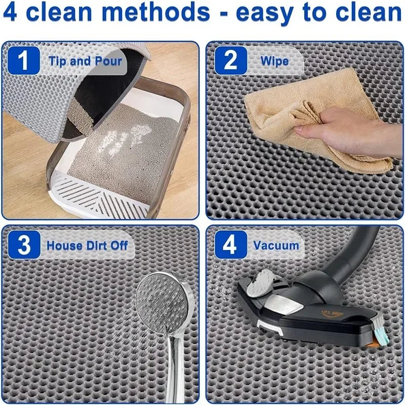 Cat Litter Mat – Waterproof, Double-Layer Non-Slip Washable Mat for Easy Cleaning™