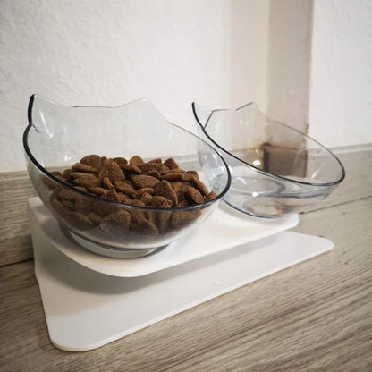 Non-Slip Double Pet Bowl with Stand - Ideal for Cats™