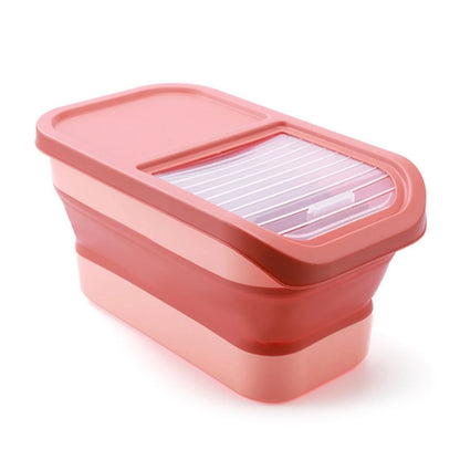 Collapsible pet food storage container – airtight sealing for dry cat & dog food, kitchen grain box™