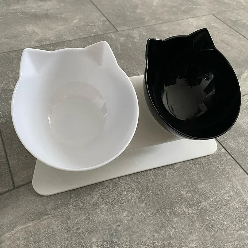 Non-Slip Double Pet Bowl with Stand - Ideal for Cats™