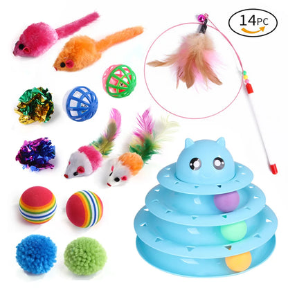 DualPet kitten toy set – 20-piece variety pack with stick, sisal mouse, bell, and ball™