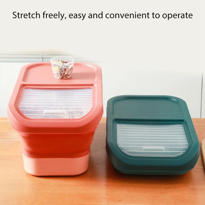 Collapsible pet food storage container – airtight sealing for dry cat & dog food, kitchen grain box™