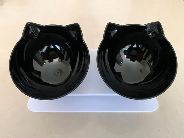 Non-Slip Double Pet Bowl with Stand - Ideal for Cats™