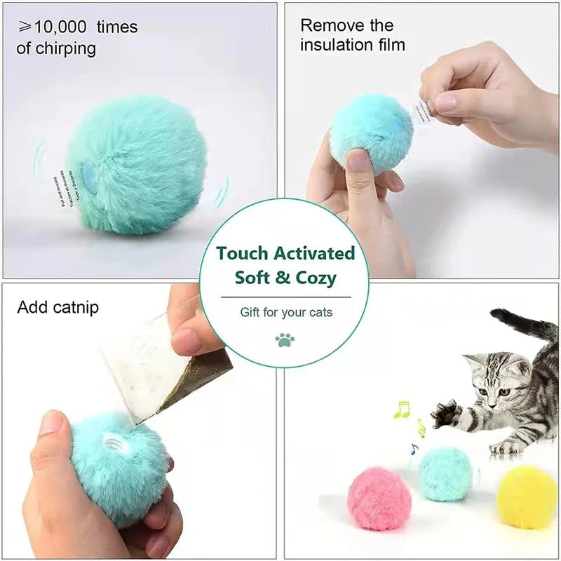 Smart Interactive Cat Toy - Plush Electric Ball with Catnip & Sound Effects™