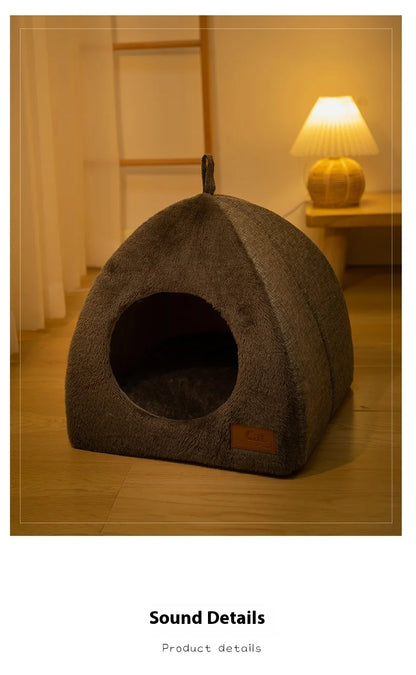 Luxurious Velvet Triangle Cat House™