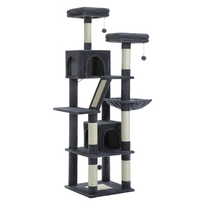 Large cat tree – multi-level plush tower with scratching posts, boards, perches & caves for indoor cats™