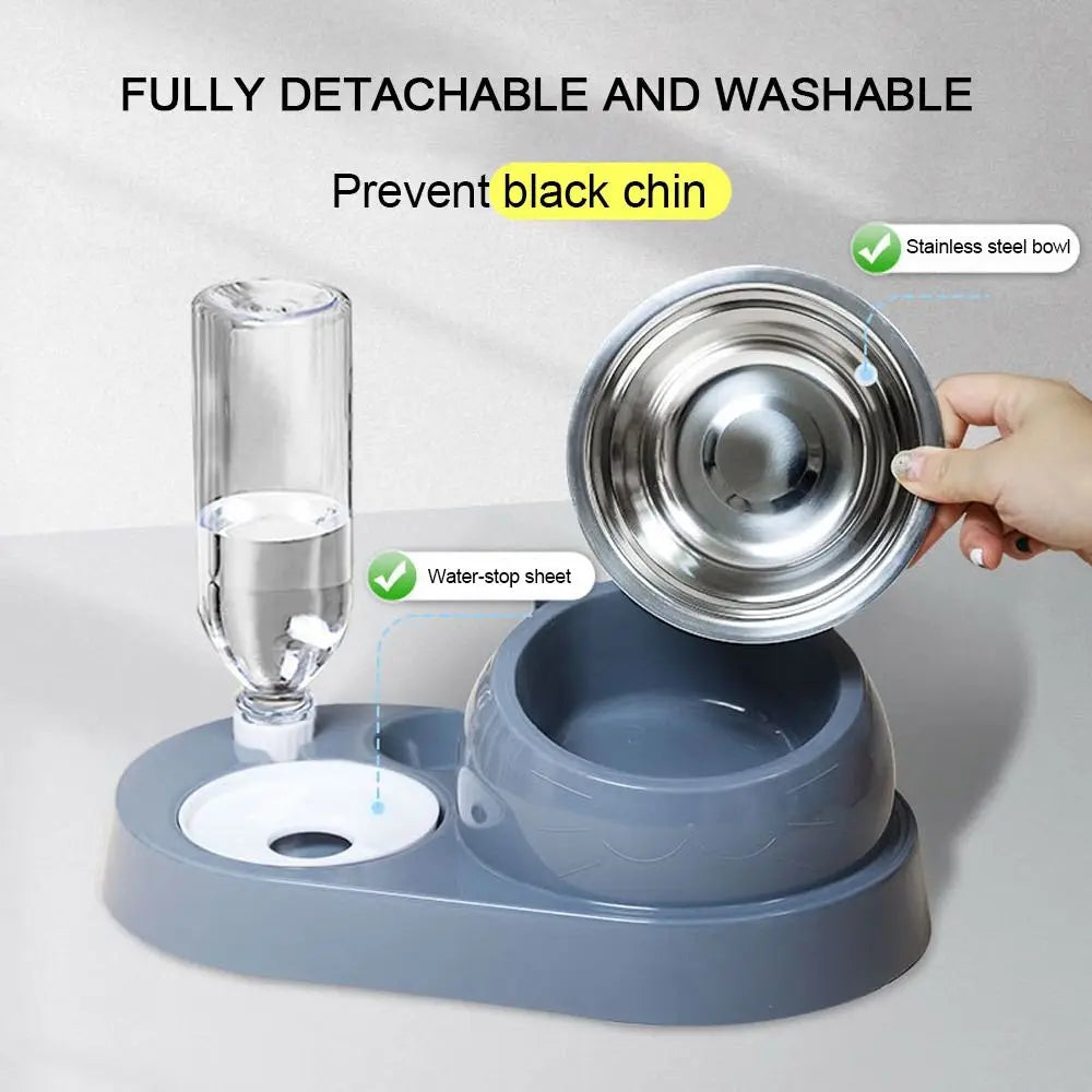 Cat bowl & water dispenser – automatic food container with waterer for pets™