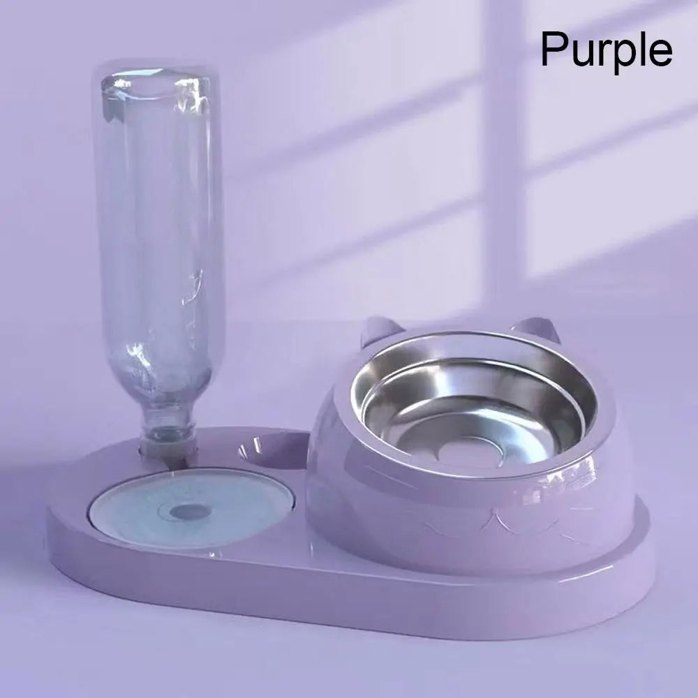 Cat bowl & water dispenser – automatic food container with waterer for pets™