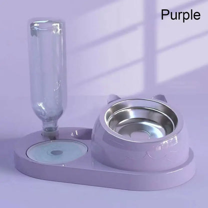 Cat bowl & water dispenser – automatic food container with waterer for pets™