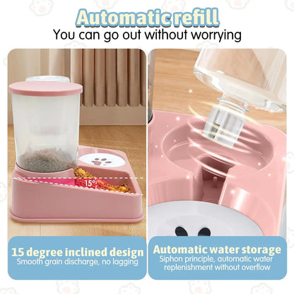 Automatischer Katzenfutterspender – geneigtes Schwerkraft-Futter- und Wasserspender-Set™