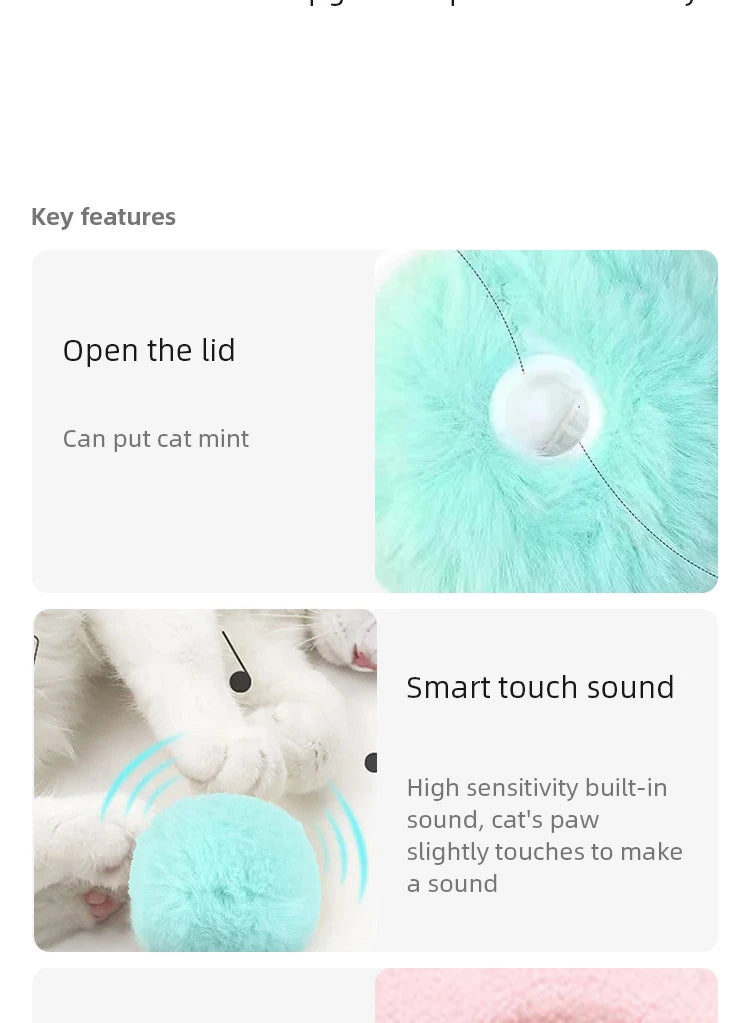 Smart Interactive Cat Toy - Plush Electric Ball with Catnip & Sound Effects™