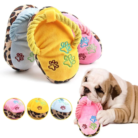 Funny pet dog toys – plush slippers & chicken leg chew for small & medium dogs, anxiety relief™