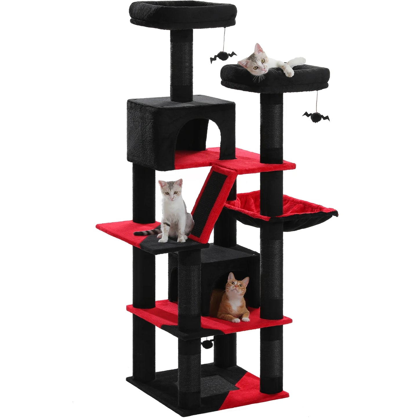 Large cat tree – multi-level plush tower with scratching posts, boards, perches & caves for indoor cats™