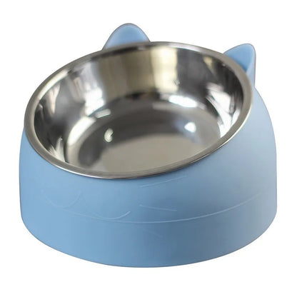 Tilted Stainless Steel Cat Bowl - Cute & Functional Feeder™