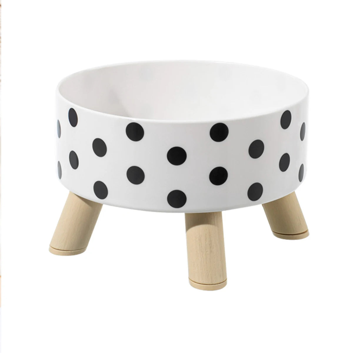 Black & White Polka Dot Checkerboard Pet Bowl – Universal PP Bowl for Cats & Small Dogs™