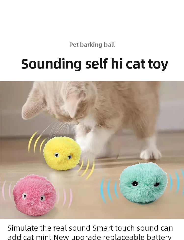 Smart Interactive Cat Toy - Plush Electric Ball with Catnip & Sound Effects™