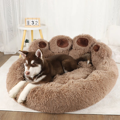 Fluffy dog bed – cozy sofa basket with blanket for dogs & cats™