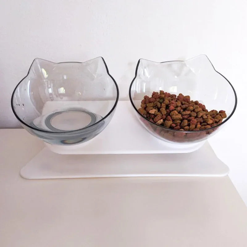 Non-Slip Double Pet Bowl with Stand - Ideal for Cats™