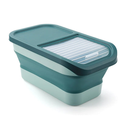 Collapsible pet food storage container – airtight sealing for dry cat & dog food, kitchen grain box™