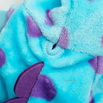 Thickened warm blue dinosaur hooded coat for small & medium dogs- autumn/winter™