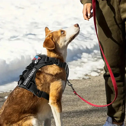 Service-Hundegeschirr – reflektierende Weste mit 5 Aufnähern, verstellbares weiches Oxford mit Mesh-Innenlage™