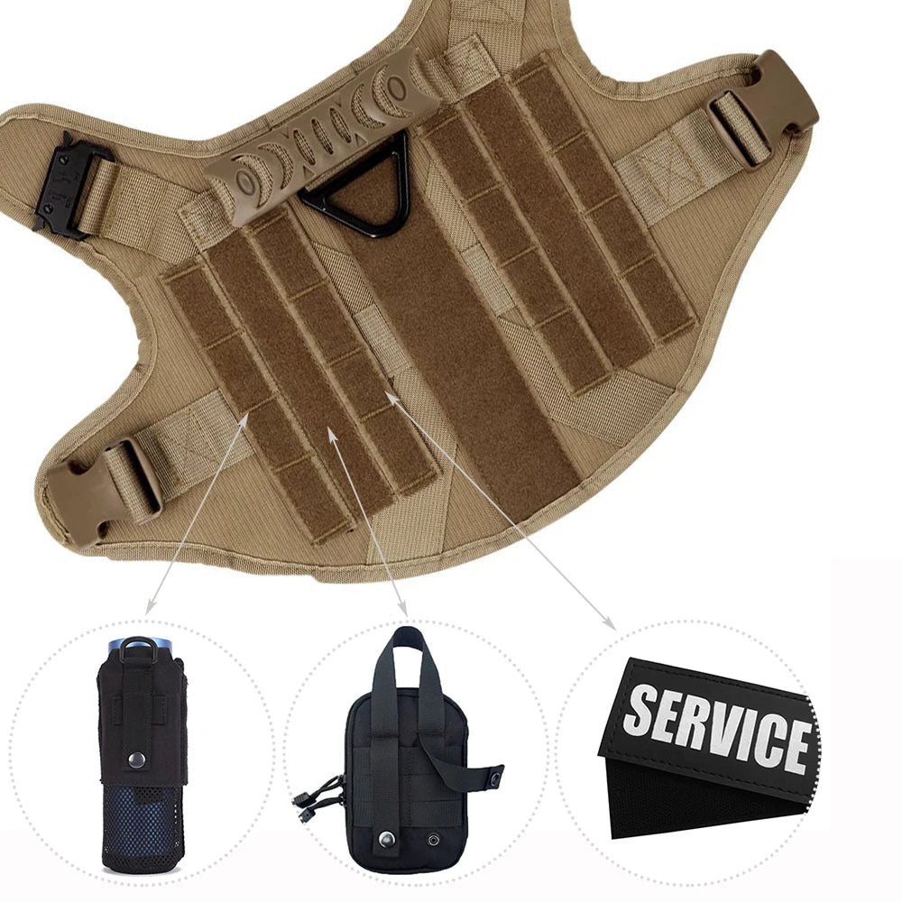 Military dog harness – tactical vest & leash set for large dogs, german shepherd, malinois™