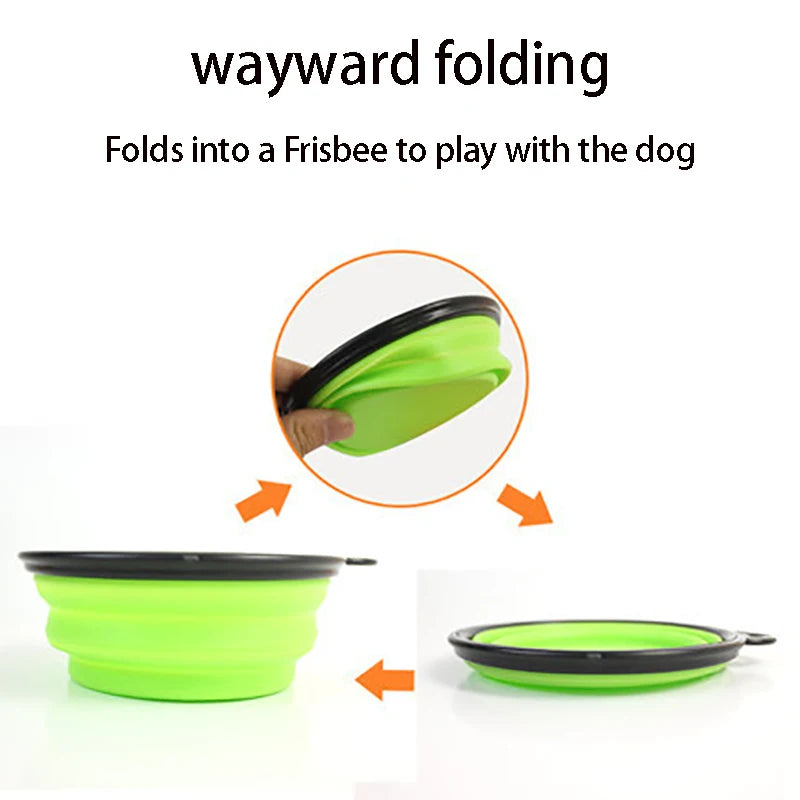 Large Collapsible Silicone Dog Bowl – 350/1000ml Portable Travel Feeder Dish for Pets™