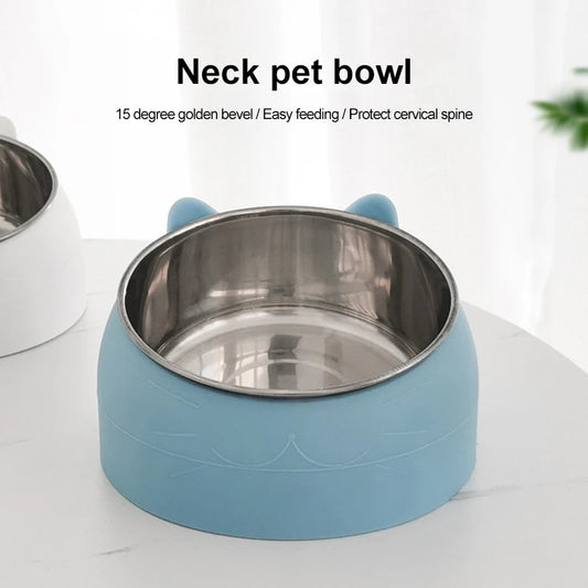 Tilted Stainless Steel Cat Bowl - Cute & Functional Feeder™