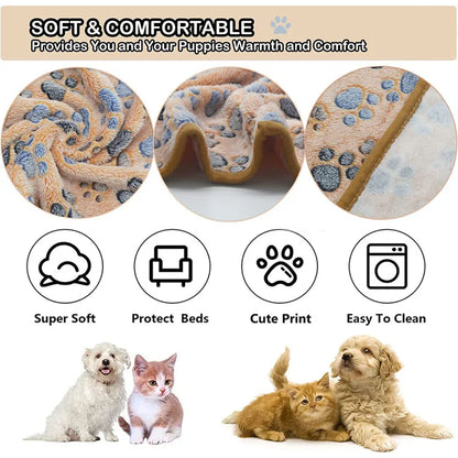 Soft pet blanket – cute paws/elephant pattern, warm & comfy for cats & dogs™